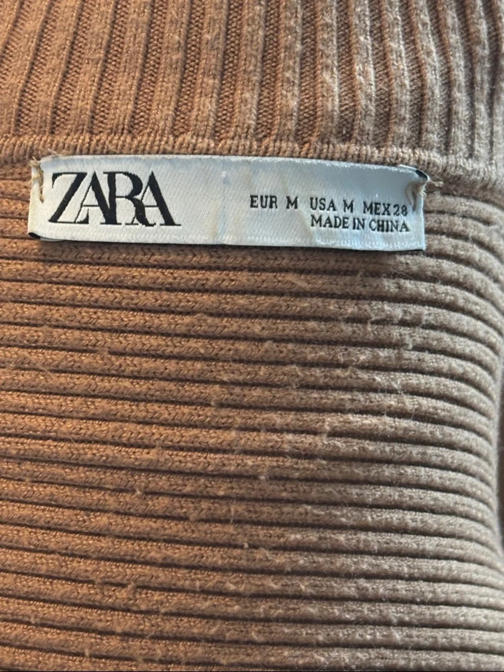 Zara Ribbed Mock Neck Sweater - Camel Brown - Picture 2 of 2
